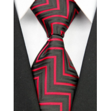 Stropdas zwart rood Wave design SALE